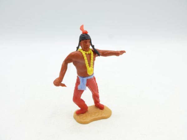 Timpo Toys Indianer 2. Version mit Messer - seltenes rotes Unterteil