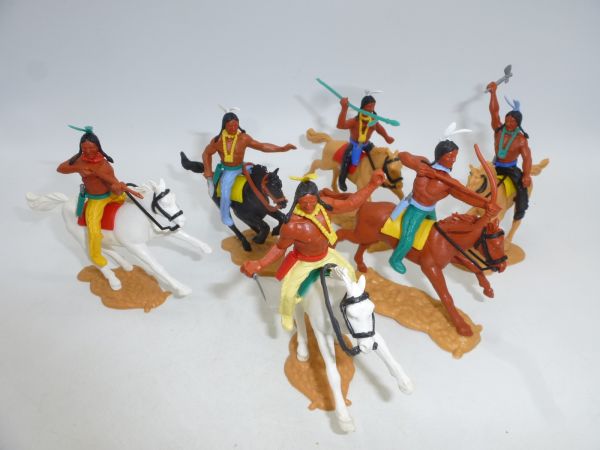 Timpo Toys Indians 3rd version riding (6 figures) - complete set