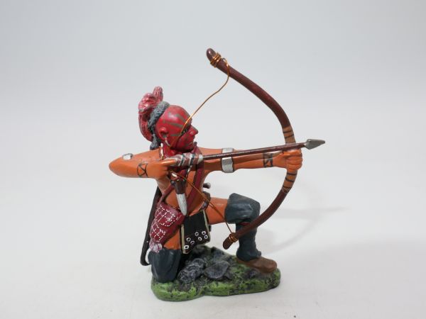 Frontline French Indian War: Forest Indian kneeling and shooting with bow