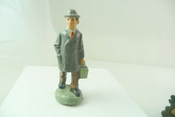 Marolin Reisender mit Hut und Gepäck, Höhe 7 cm - schöne Figur