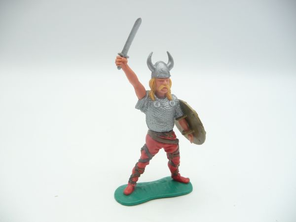 Timpo Toys Viking Chief, sword outstretched upwards with shield (original)