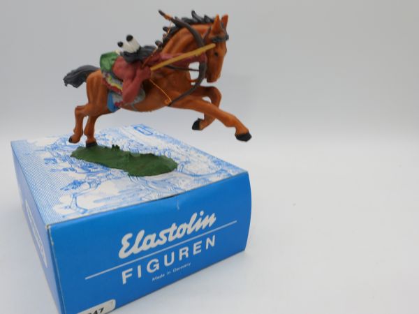 Elastolin 7 cm Indian sideways on horse, No. 6847 - orig. packaging