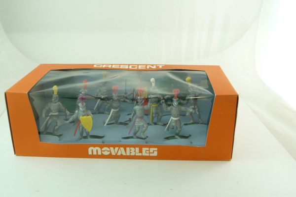 Crescent Box with 10 knights, No. 907 (10 figures + 2 trees) - orig. packing