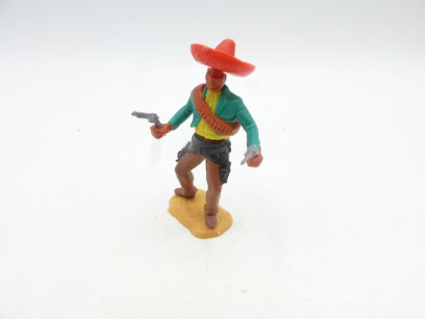 Timpo Toys Mexikaner stehend, 2 Pistolen schießend, grün/gelb