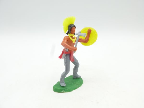 Elastolin 5,4 cm Iroquois standing with tomahawk + shield