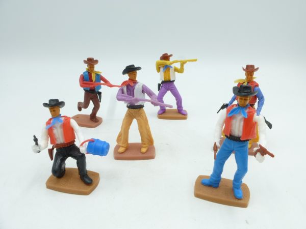 Plasty Schöne Gruppe Cowboys (6 Figuren)