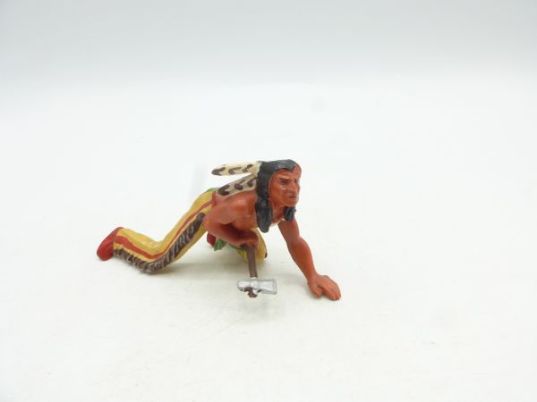 Elastolin 7 cm Indianer schleichend mit Tomahawk, Nr. 6828, Bem. 2