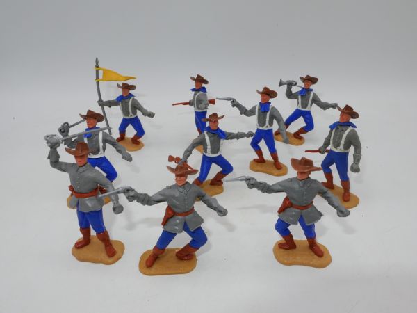 Timpo Toys Gruppe Südstaatler 1. Version zu Fuß (10 Figuren)