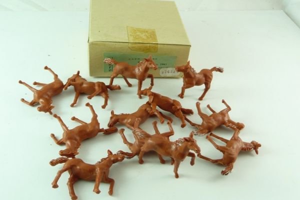 Timpo Toys 12 foals, No. 1063 - in old orig. packing (1 tail broken off)