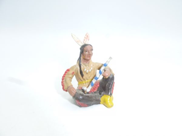 Leyla Indianer sitzend mit Friedenspfeife - tolle Figur