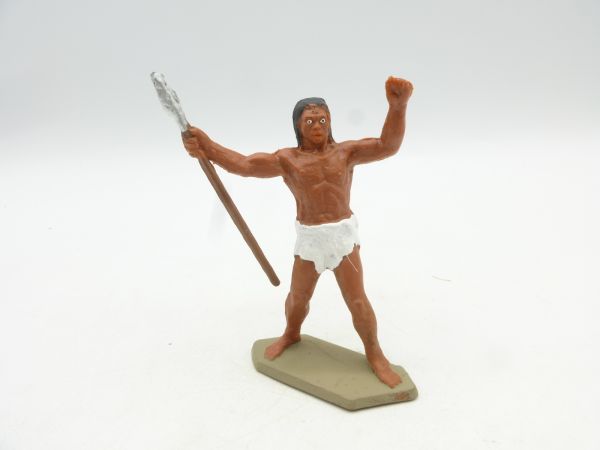 Starlux Prähistorischer Mann mit Speer, Arme ausgebreitet