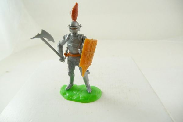 Elastolin 5,4 cm Knight standing with battleaxe, brown