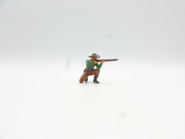 Elastolin 7 cm Cowboy kneeling shooting rifle, No. 6964