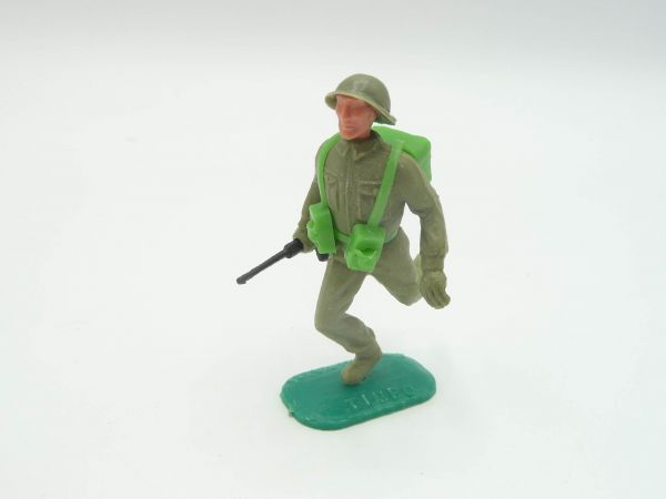 Timpo Toys Englischer Soldat 1. Version laufend mit Gewehr in der Hand