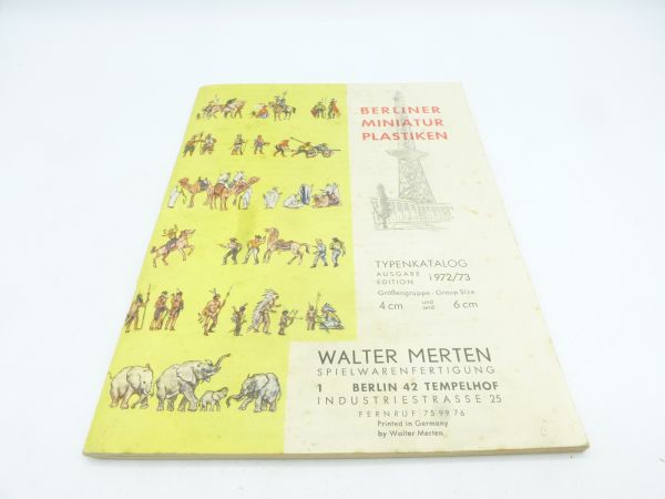 Merten Katalog Ausgabe 1972/73, 4+6 cm Figuren, 55 Seiten