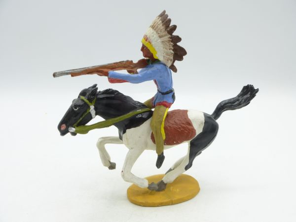 Merten Indianer auf galoppierendem Pferd, Gewehr schießend