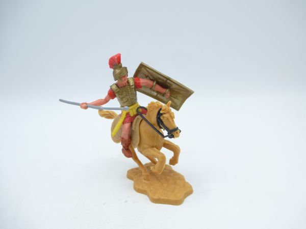 Timpo Toys Roman (red) on horseback with pilum + shield