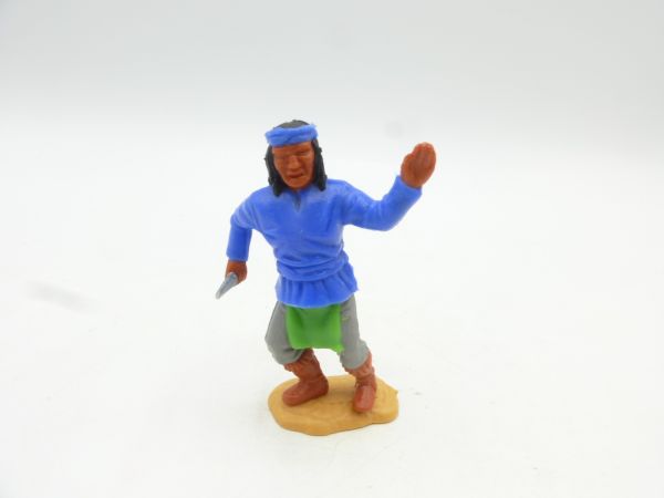 Timpo Toys Apache stehend mit Messer, mittelblau