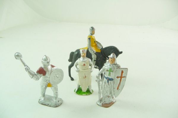 JOHILLCO Group of knights (1 rider, 3 foot figures) - rare, good condition