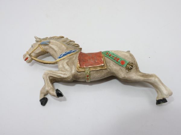 Elastolin 7 cm (beschädigt) Pferd, weiß - Beschädigung siehe Fotos
