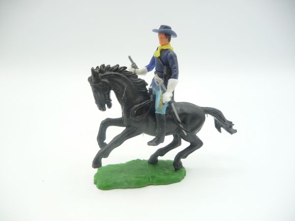 Elastolin 5,4 cm Union Army soldier riding with pistol + sabre