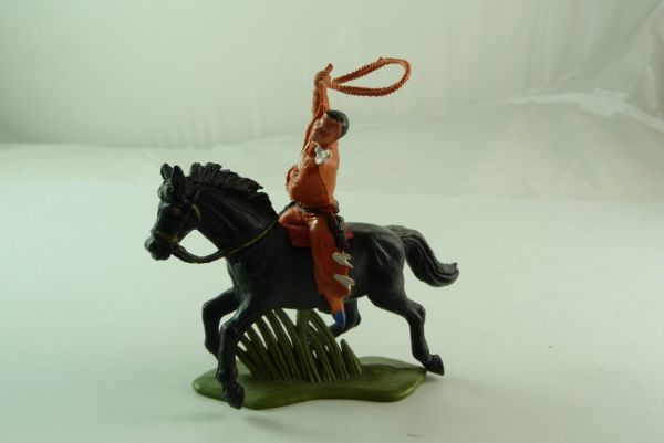 Britains Swoppets Cowboy riding with lasso - great horse (lasso torn)