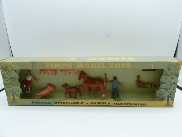 Timpo Toys Farmpackung (2 Figuren, 3 Schweine, 1 Ferkel,…)