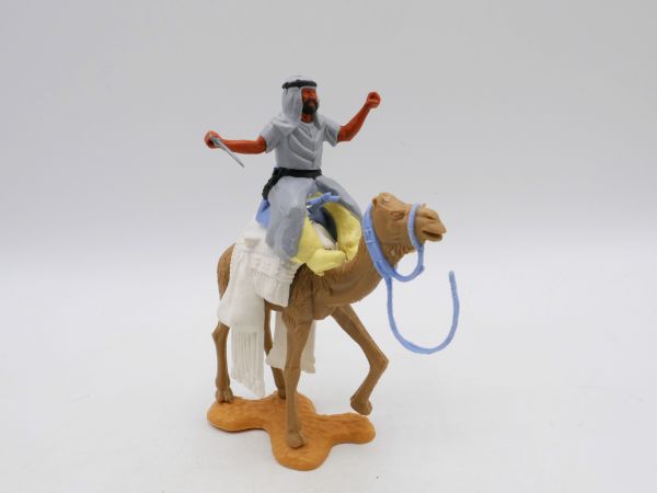 Timpo Toys Camel rider, grey, light yellow inner trousers, with scimitar