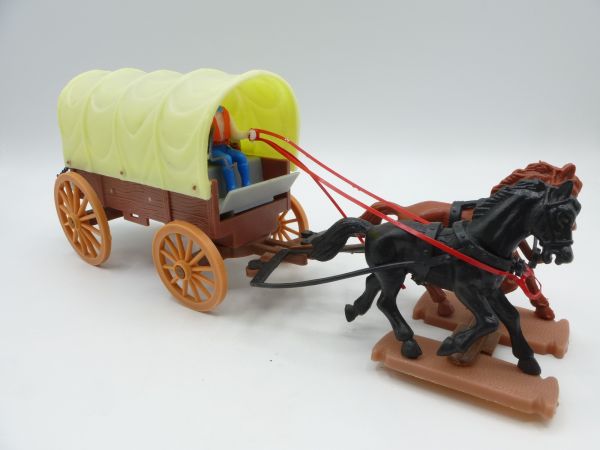 Plasty Covered wagon with coachman - 1 rein must be attached