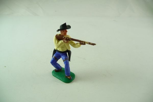Timpo Toys Cowboy 1. Version (kleiner Hut), stehend, Gewehr schießend