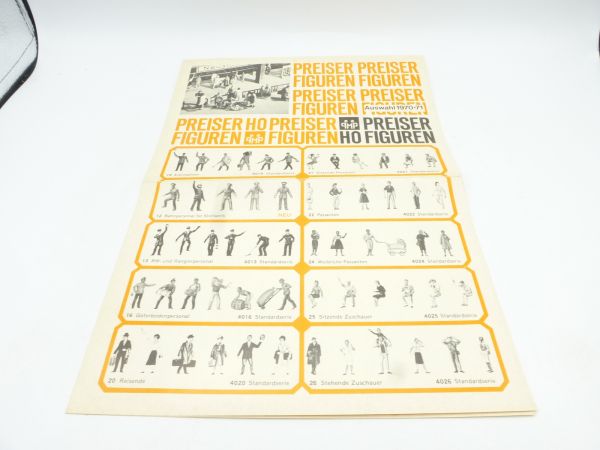 DIN A4 leaflet Preiser H0 figures 1970 (4 x DIN A4)