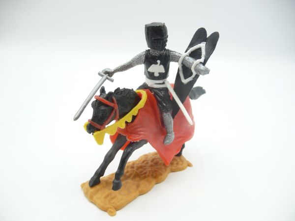 Timpo Toys Knight riding with sword, black