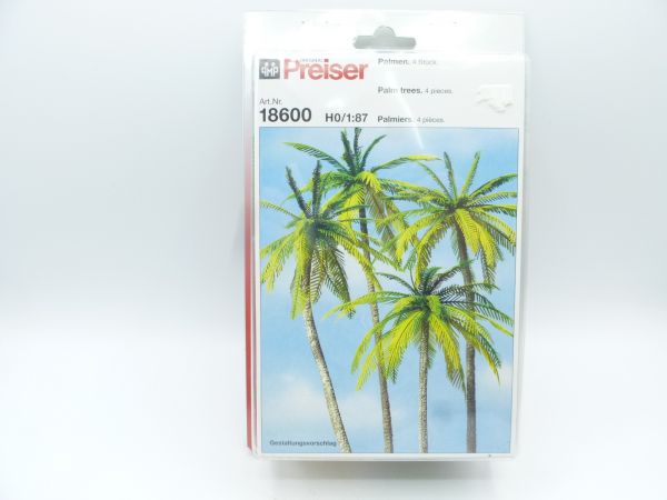 Preiser H0 4 palm trees, No. 18600 - orig. packaging