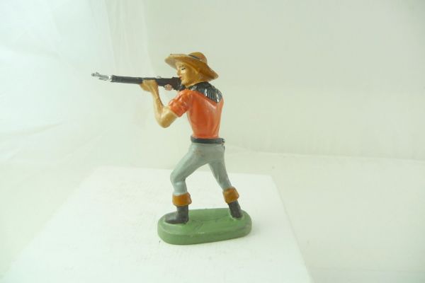 Leyla Cowboy standing firing with rifle - great painting