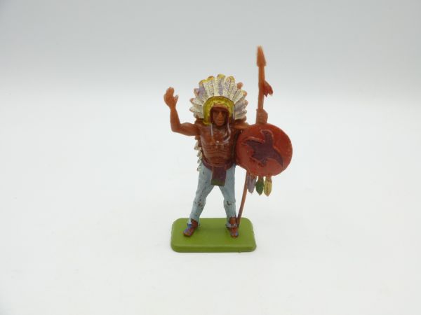 Crescent Chief with spear + shield - great figure, good condition