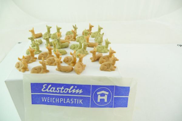 Elastolin soft plastic 30 deer - unpainted, orig. packing / bag