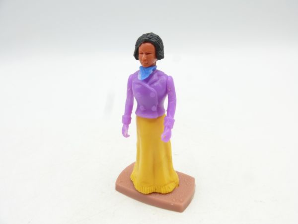 Plasty Female citizen standing (skirt yellow, blouse lilac)
