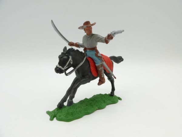 Timpo Toys Confederate Army soldier riding with pistol + sabre - very good condition