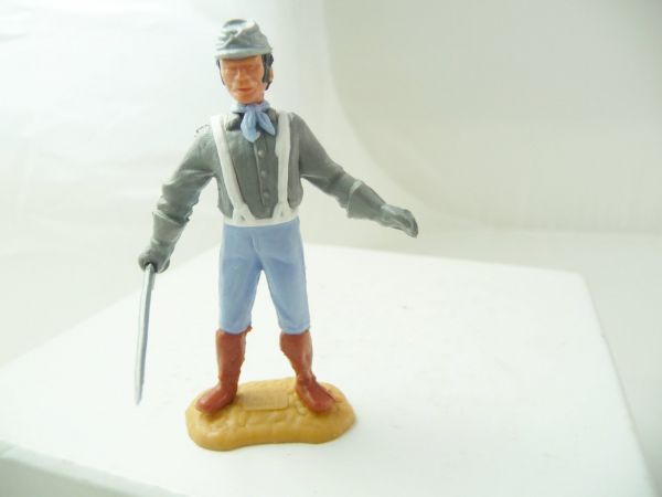 Timpo Toys Confederate Army soldier 3. version (big head), holding sabre down