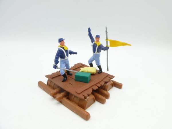 Timpo Toys Raft with 2 Union Army soldiers