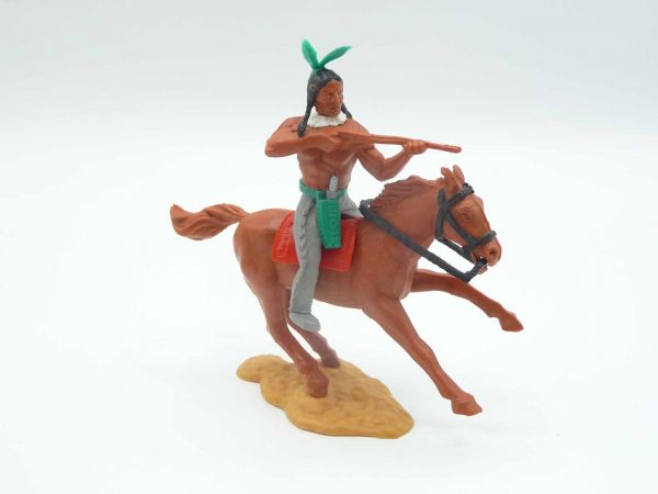 Timpo Toys Indianer 3. Version reitend, Gewehr schießend