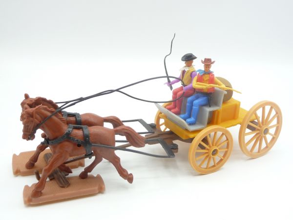 Plasty Flat wagon with 2 Cowboys