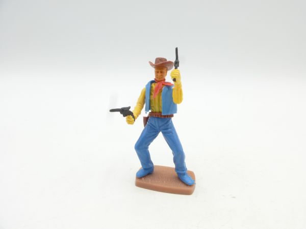 Plasty Cowboy stehend, 2 Pistolen wild schießend