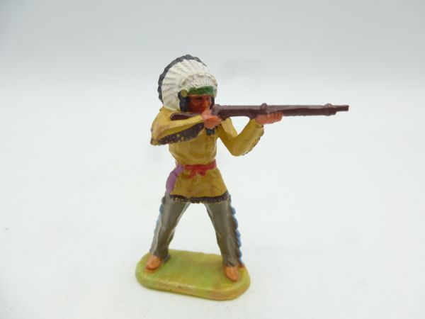 Elastolin 4 cm Indianer stehend schießend, Nr. 6840 - frühe Figur