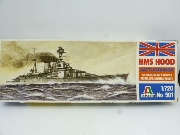 Italeri 1:720 HMS Hood Battlecruiser, No. 501 - orig. packaging, on cast