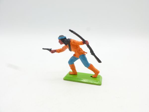 Britains Deetail Apache advancing with pistol + rifle, orange/blue