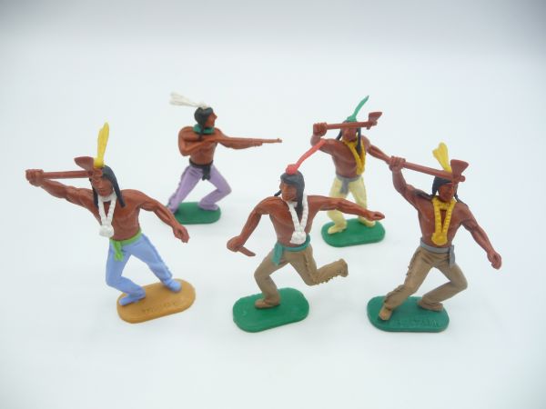 Timpo Toys 5 Indianer 2. Version - frühe Figuren