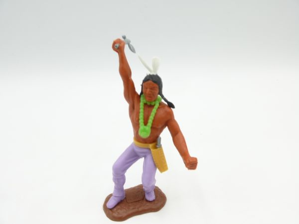 Timpo Toys Indianer 3. Version mit Tomahawk - schöne Farbkombi