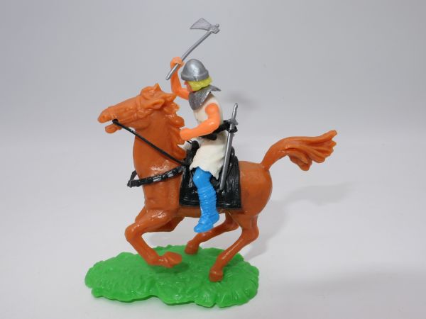 Elastolin 5,4 cm Normanne zu Pferd mit Streitaxt