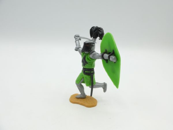 Timpo Toys Visierritter laufend, neongrün/schwarz mit Schwert